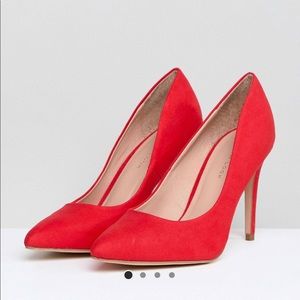 New look high pointed red heels
